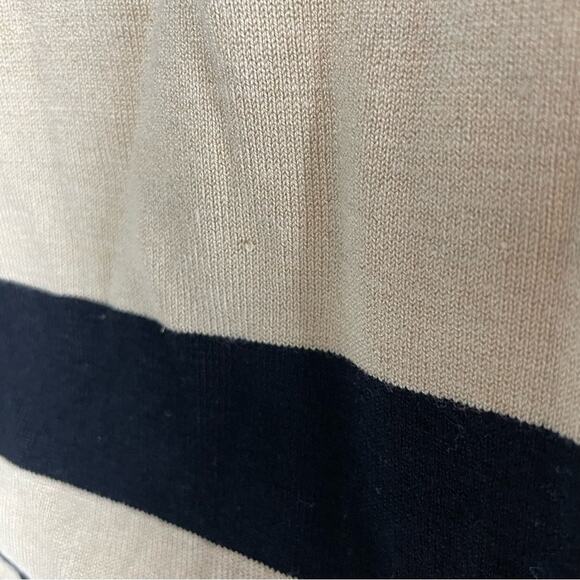 Cable & Gauge Black Camel Striped Cardigan Open Front Sweater Silk Blend Size M - Picture 6 of 6